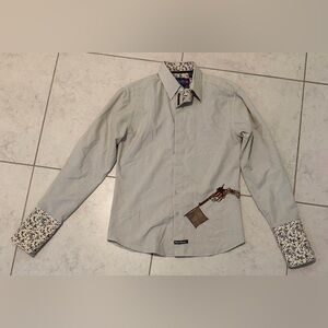 English Laundry Christopher Wicks Embroidered Peace Gun Shirt - M